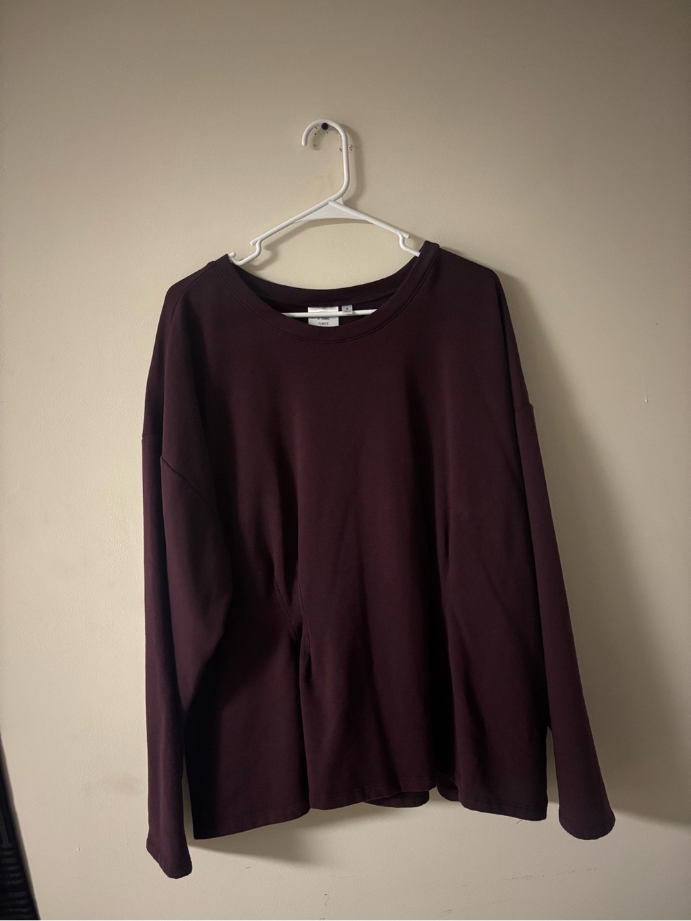 Torrid Super Soft Fleece Pullover Sweater Size 3 Burgundy Cozy Lounge Top
